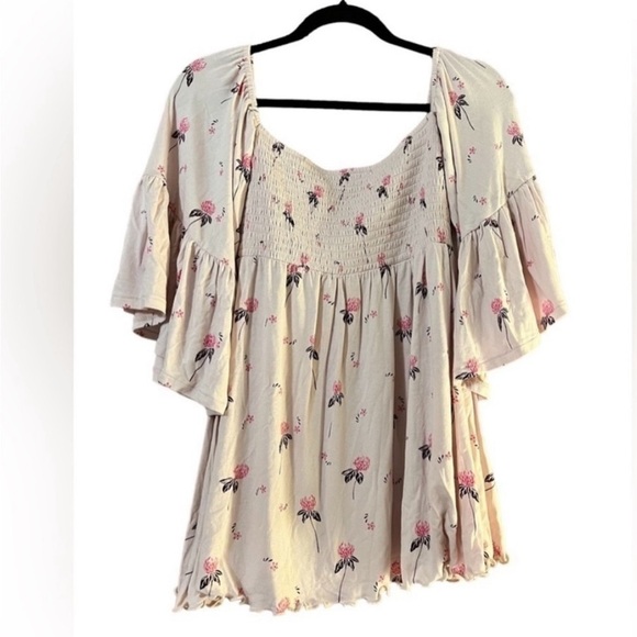 Free People Lana Off Shoulder Tunic Floral Size XS | MSRP $98 OB938678 Pink NWT - Picture 7 of 9